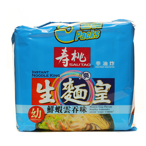 Sau Tao Brand Instant Noodle King Wonton Soup Flavour <br/>寿桃牌生面皇(幼)<br/>(鲜蝦云吞味)