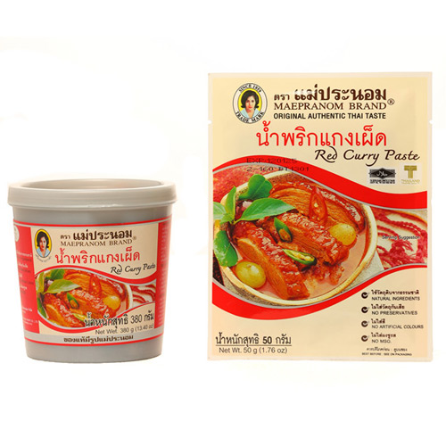 Mae Pranom Brand Red Curry Paste  <br/>夜巴侬牌红咖喱辣酱汤料